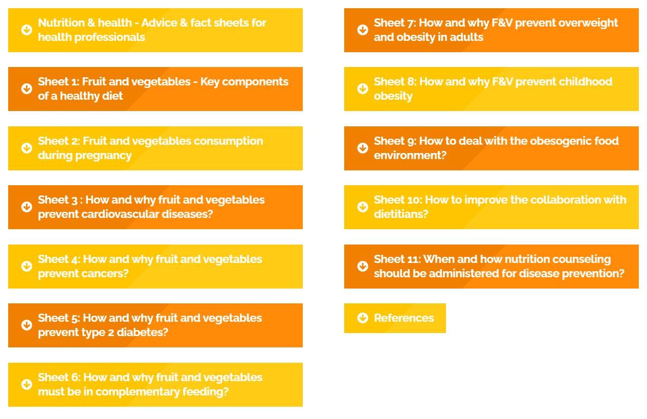 New fact sheets on nutrition and health, from science to practice.